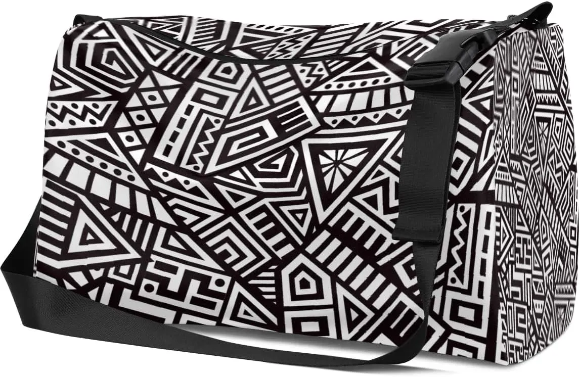 Fashion Geometric Small Gym Bag for Men Women Workout Sport Duffle Bag Waterproof Weekender Overnight Bag Lightweight Carry on Tote Bag Crossbody Shoulder Travel Bag for Swim Yoge Dance