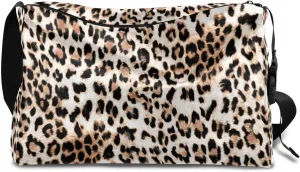 Fashion Leopard Skin Small Gym Bag for Men Women Workout Sport Duffle Bag Waterproof Weekender Overnight Bag Lightweight Carry on Tote Bag Crossbody Shoulder Travel Bag for Swim Yoge Dance