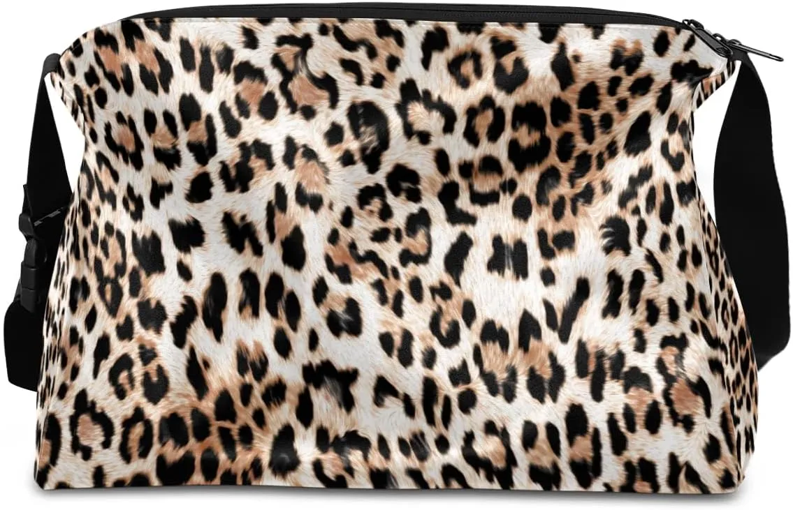 Fashion Leopard Skin Small Gym Bag for Men Women Workout Sport Duffle Bag Waterproof Weekender Overnight Bag Lightweight Carry on Tote Bag Crossbody Shoulder Travel Bag for Swim Yoge Dance