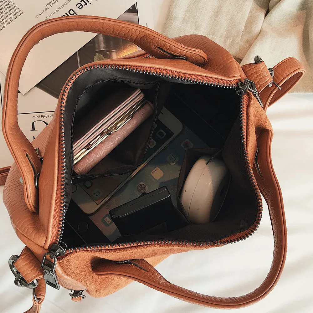 Fashion Top-Handle Bag with Rivets