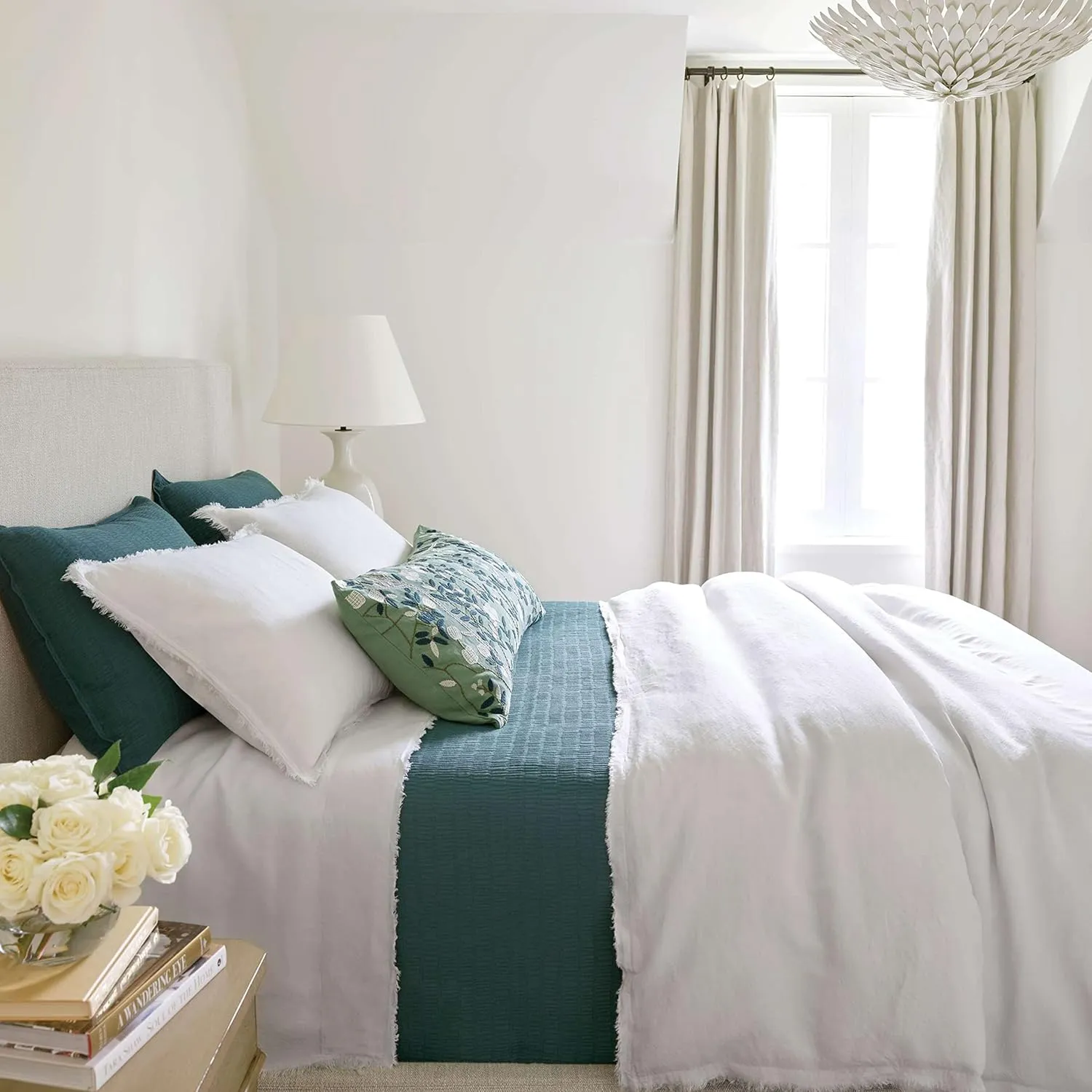 Faye Linen Plaster Duvet Cover, King Size, Neutral/Ivory Solid Pattern