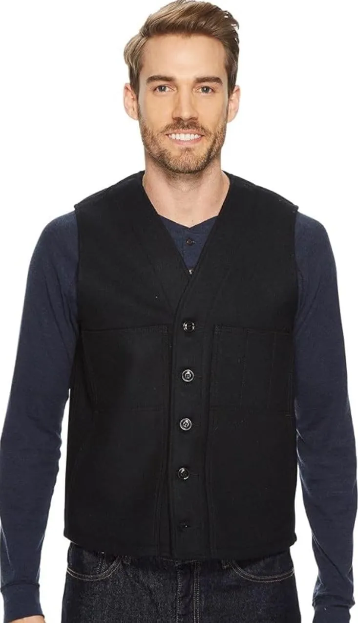 Filson Mens Mackinaw Wool Vest Navy Medium