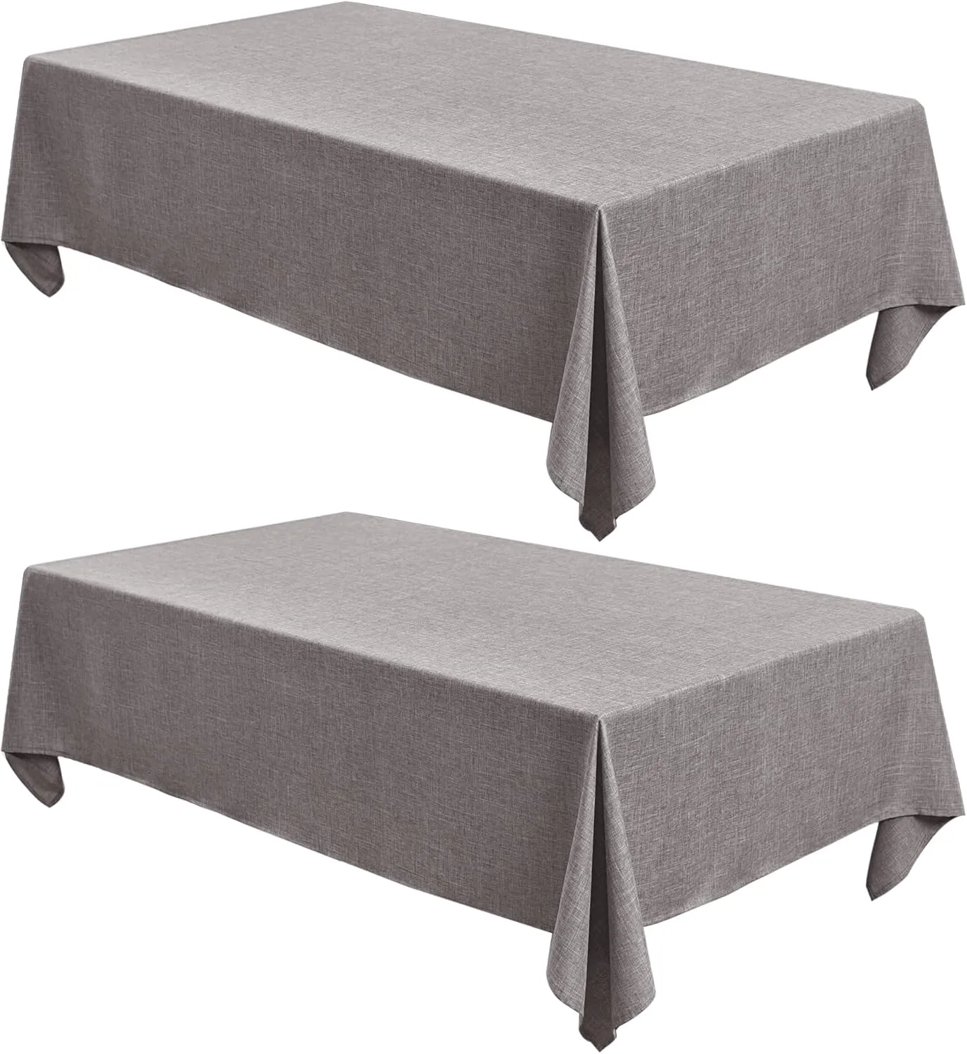 Fitable Linen Textured Square Tablecloths 2 Pack, Washable Fabric Table Clothes for 4 Ft Card Table/Coffee Table, Holiday Table Covers for Kitchen Dining, Party, Farmhouse (Stone, 54 x 54 Inch)