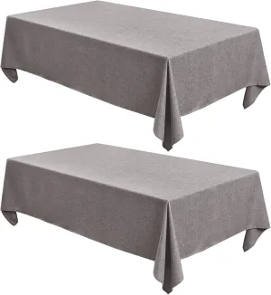 Fitable Linen Textured Square Tablecloths 2 Pack, Washable Fabric Table Clothes for 4 Ft Card Table/Coffee Table, Holiday Table Covers for Kitchen Dining, Party, Farmhouse (Stone, 54 x 54 Inch)