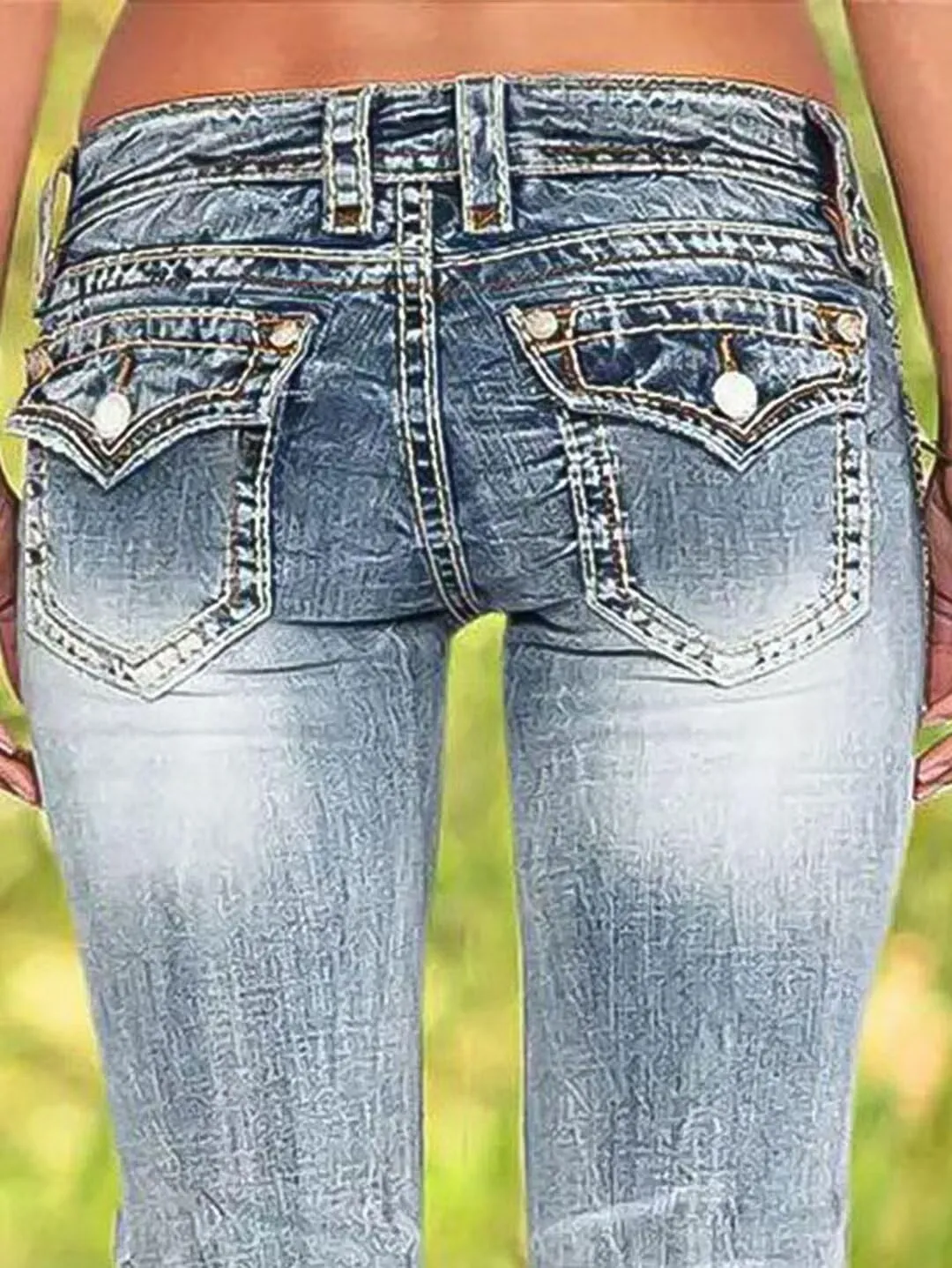 Flamingals Women's Denim Capri Jeans for Women Mid Rise Skinny Capri Pants