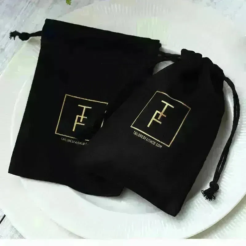 Flannel drawstring jewelry pouch Gift bag Drawstring Storage Pouch