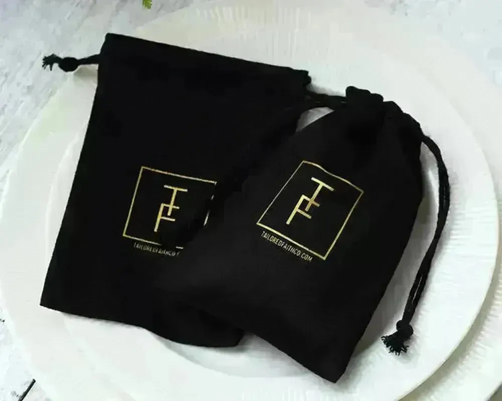 Flannel drawstring jewelry pouch Gift bag Drawstring Storage Pouch