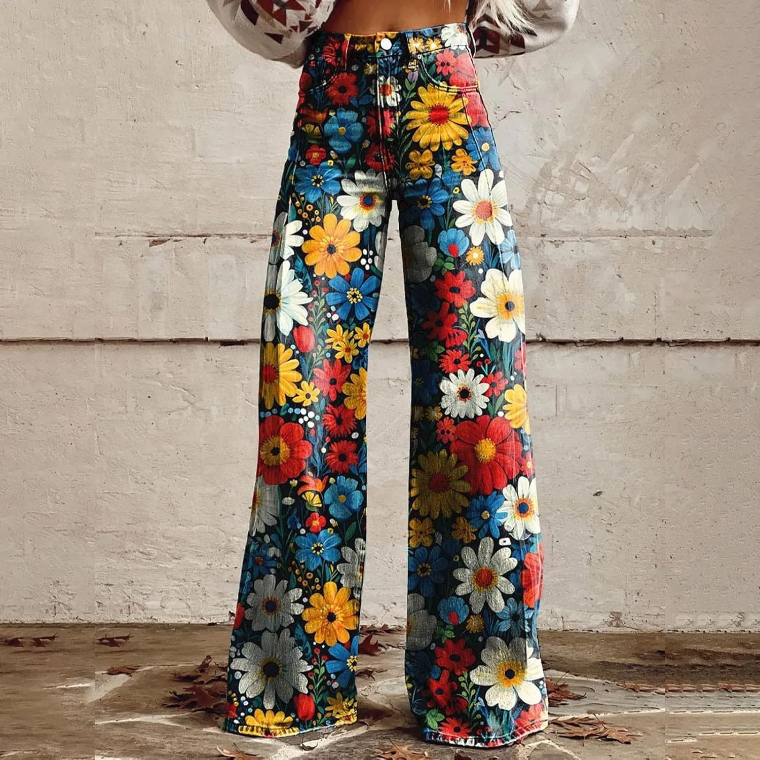 Flare Jeans for Women 2025 Wide Leg Casual Baggy Denim Pants Plus Size High Waist Straight Leg Bell Bottom Trousers