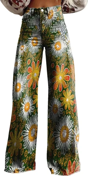 Flare Jeans for Women 2025 Wide Leg Casual Baggy Denim Pants Plus Size High Waist Straight Leg Bell Bottom Trousers