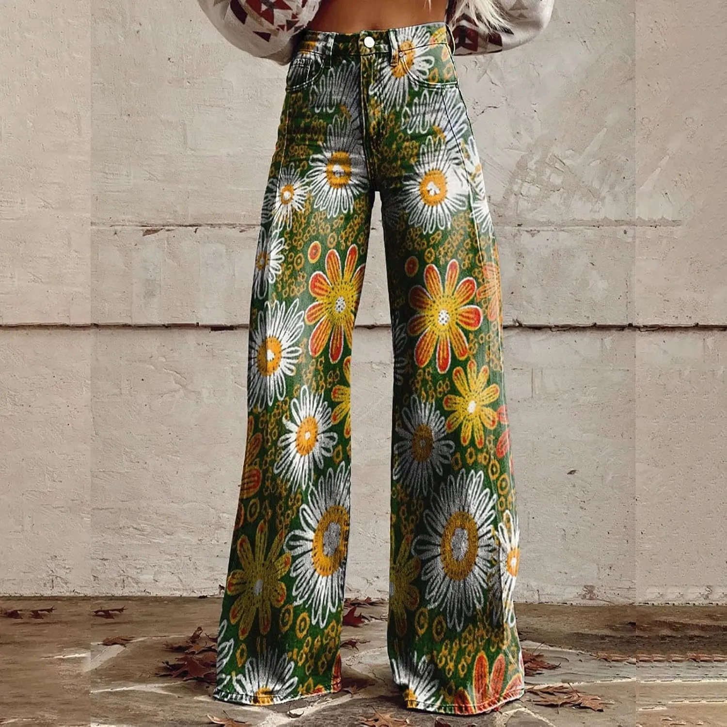Flare Jeans for Women 2025 Wide Leg Casual Baggy Denim Pants Plus Size High Waist Straight Leg Bell Bottom Trousers