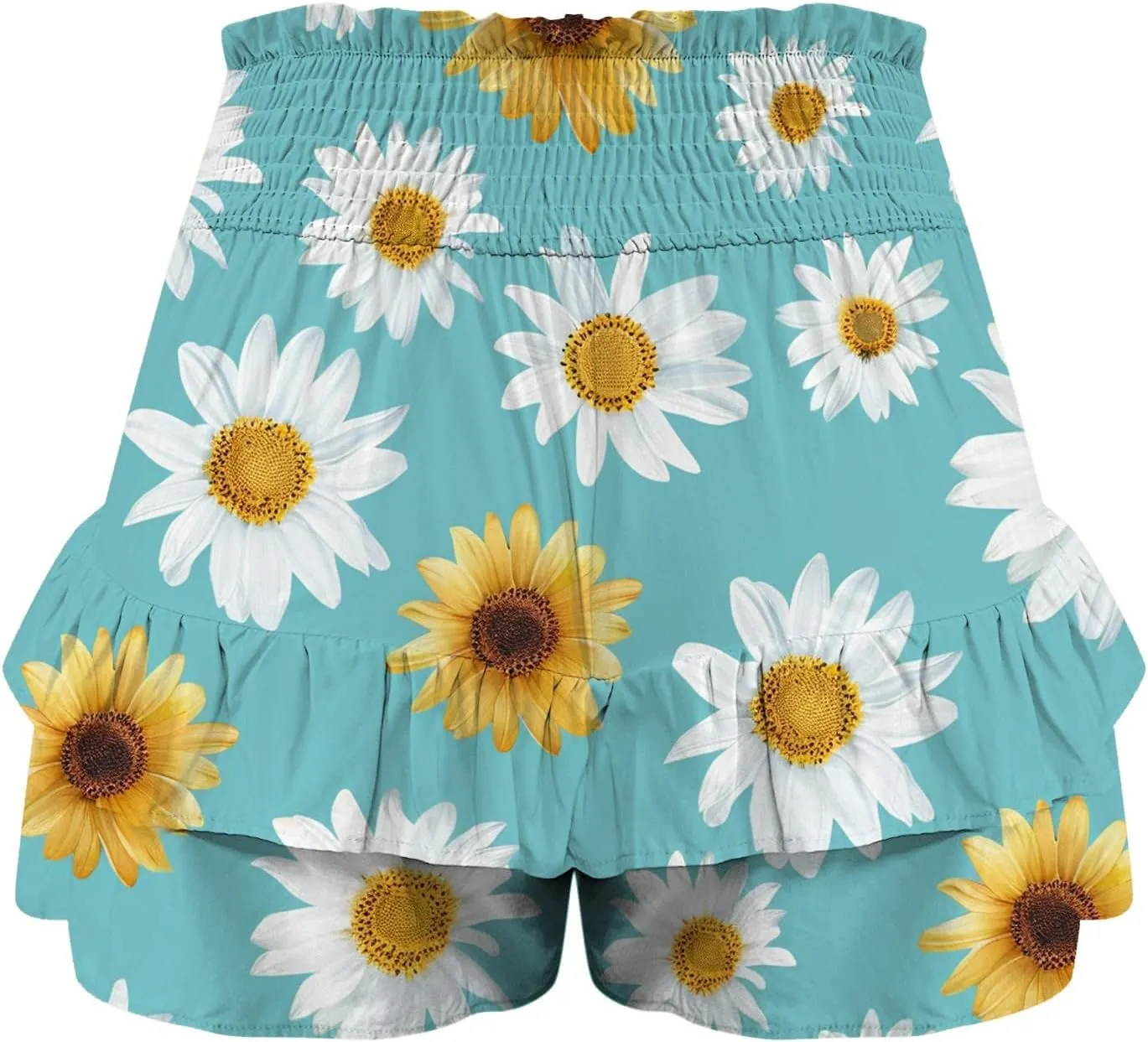 Flowy Shorts for Women Casual High Waist Floral Print Skorts Ruffle Mini Skirts Butterfly Soft Summer Boho Shorts