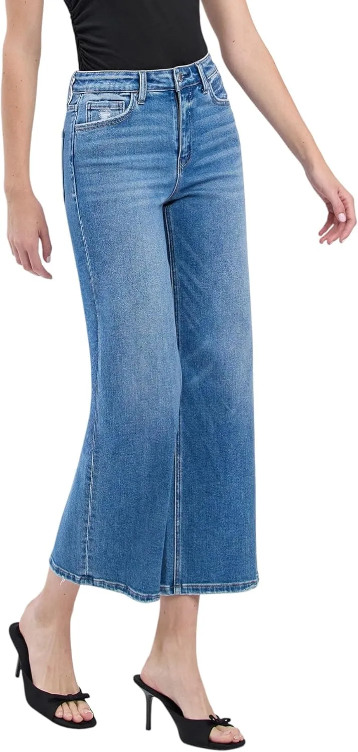 Flying Monkey High Rise Crop Wide Jeans F6007