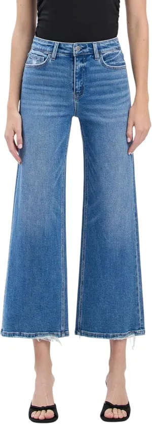 Flying Monkey High Rise Crop Wide Jeans F6007
