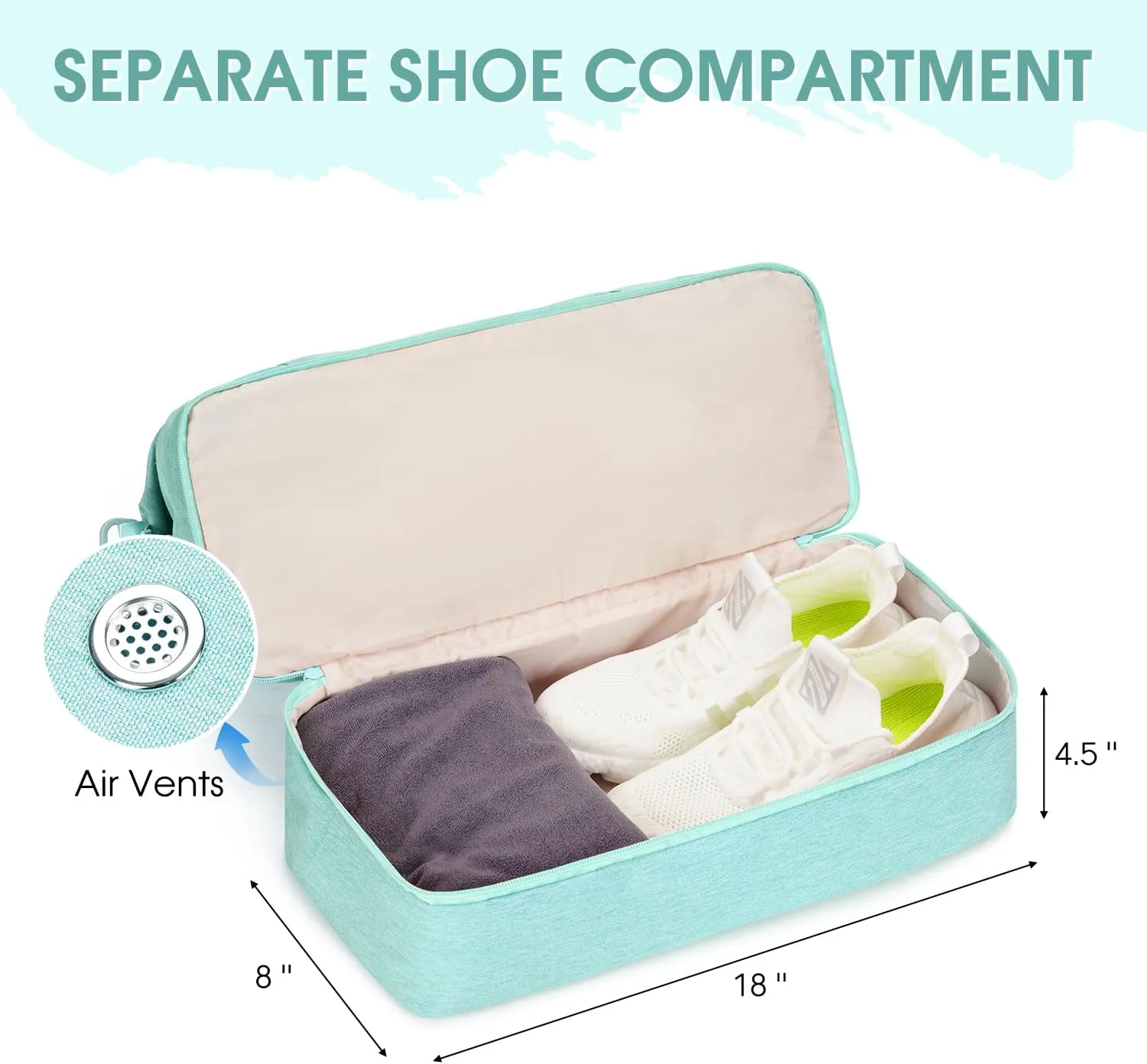 For Spirit Airlines 18x14x8 Personal Item Bag Underseat Carry On Bag with Wet Pocket & Shoe Compartment & USB Charging Port