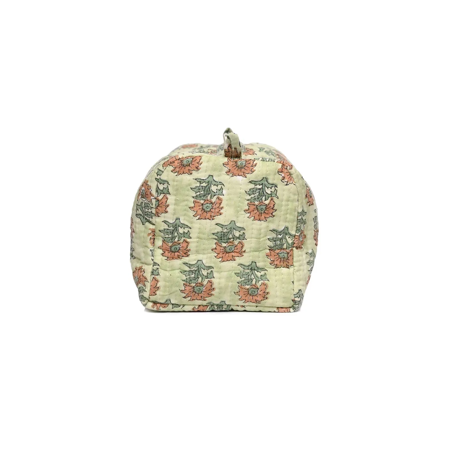 FOREST GHOST GREEN PRINTED QUILTED TOILETRY POUCH