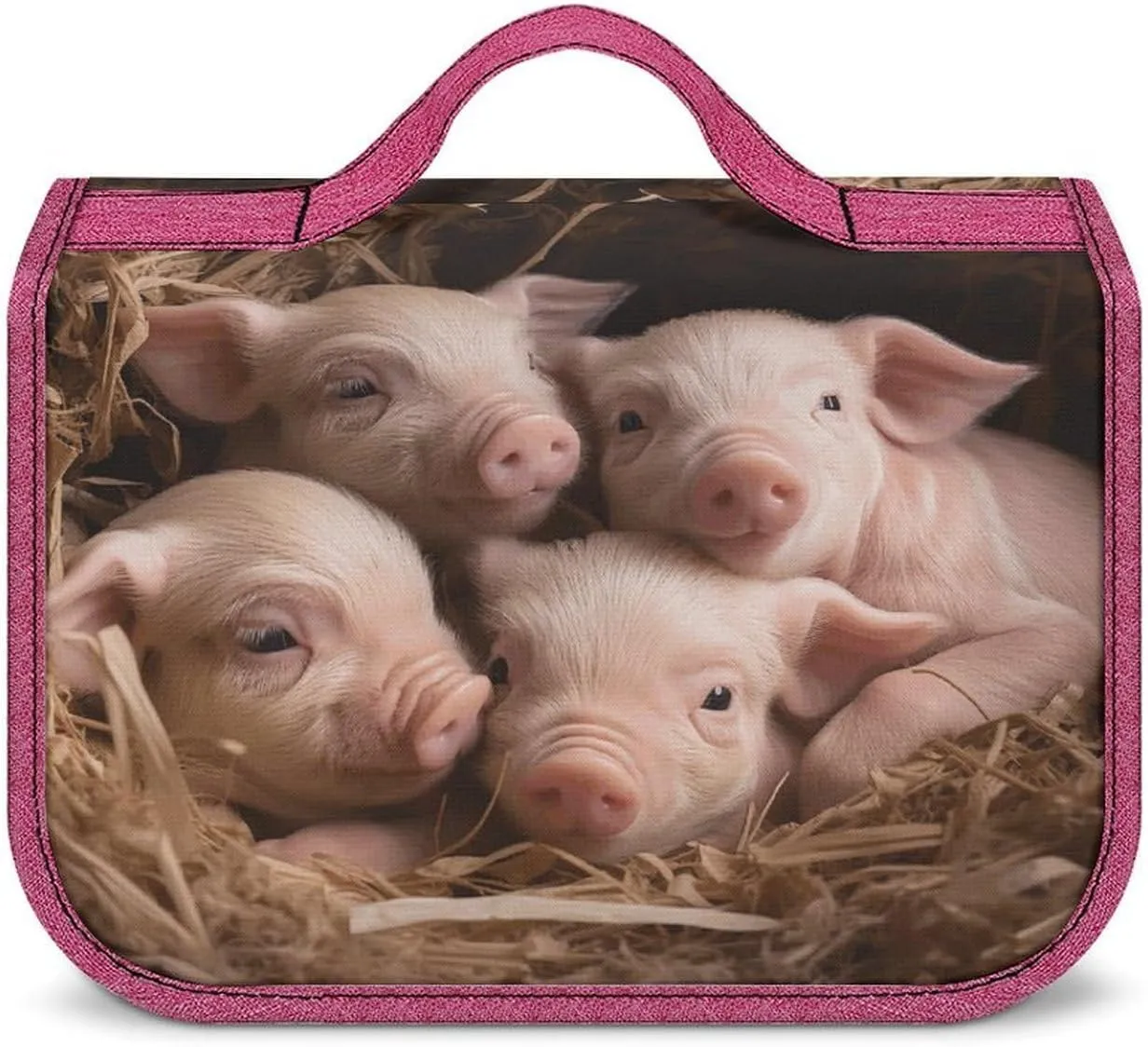 Four Little Pigs Travel Toiletry Bag for Women,Hanging Toiletry Organizer with Hook, Makeup Bag Travel Organizer for Shampoo,Toiletriesl
