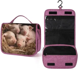 Four Little Pigs Travel Toiletry Bag for Women,Hanging Toiletry Organizer with Hook, Makeup Bag Travel Organizer for Shampoo,Toiletriesl