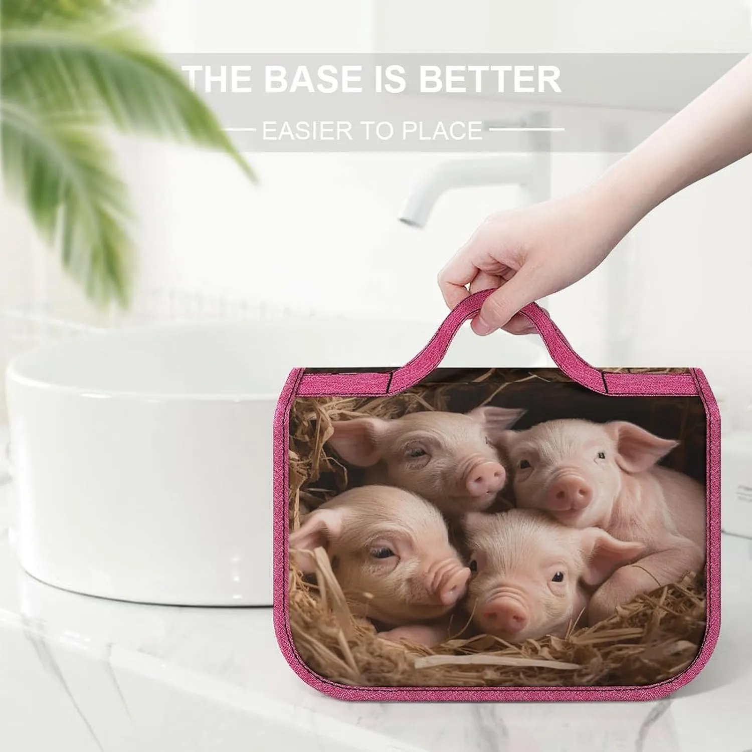 Four Little Pigs Travel Toiletry Bag for Women,Hanging Toiletry Organizer with Hook, Makeup Bag Travel Organizer for Shampoo,Toiletriesl