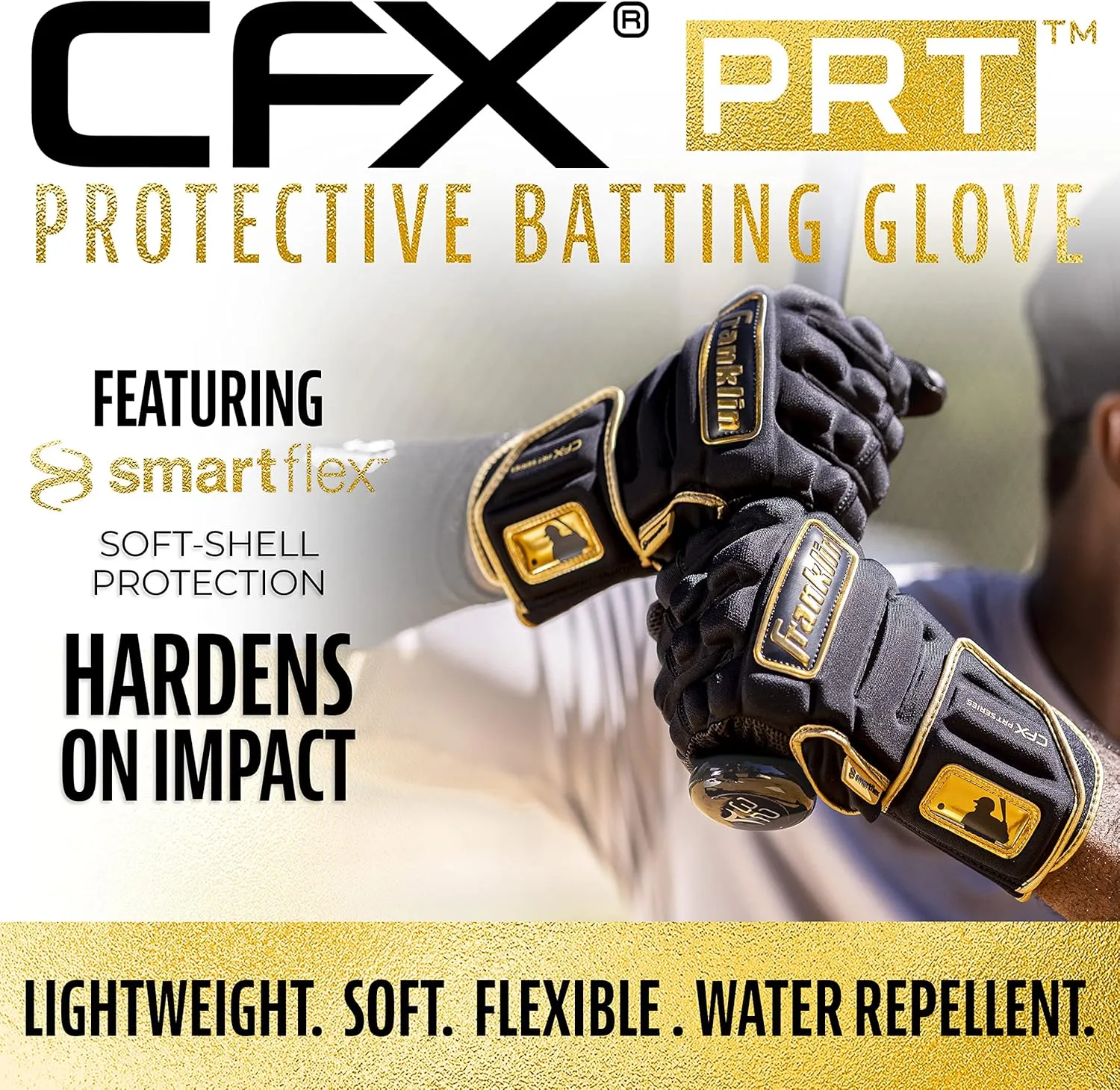 Franklin Sports MLB Batting Gloves - CFX Pro PRT Heavy Duty Protective Baseball   Softball Batting Gloves - Adult Padded Reinforced Leather Batting Gloves