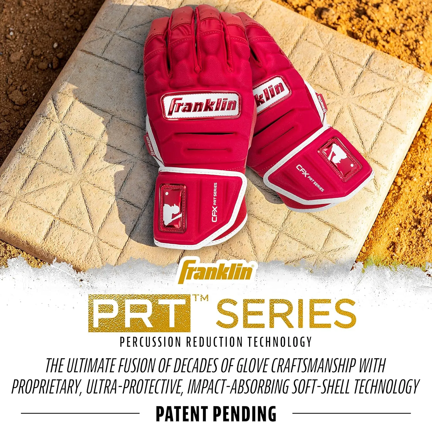 Franklin Sports MLB Batting Gloves - CFX Pro PRT Heavy Duty Protective Baseball   Softball Batting Gloves - Adult Padded Reinforced Leather Batting Gloves