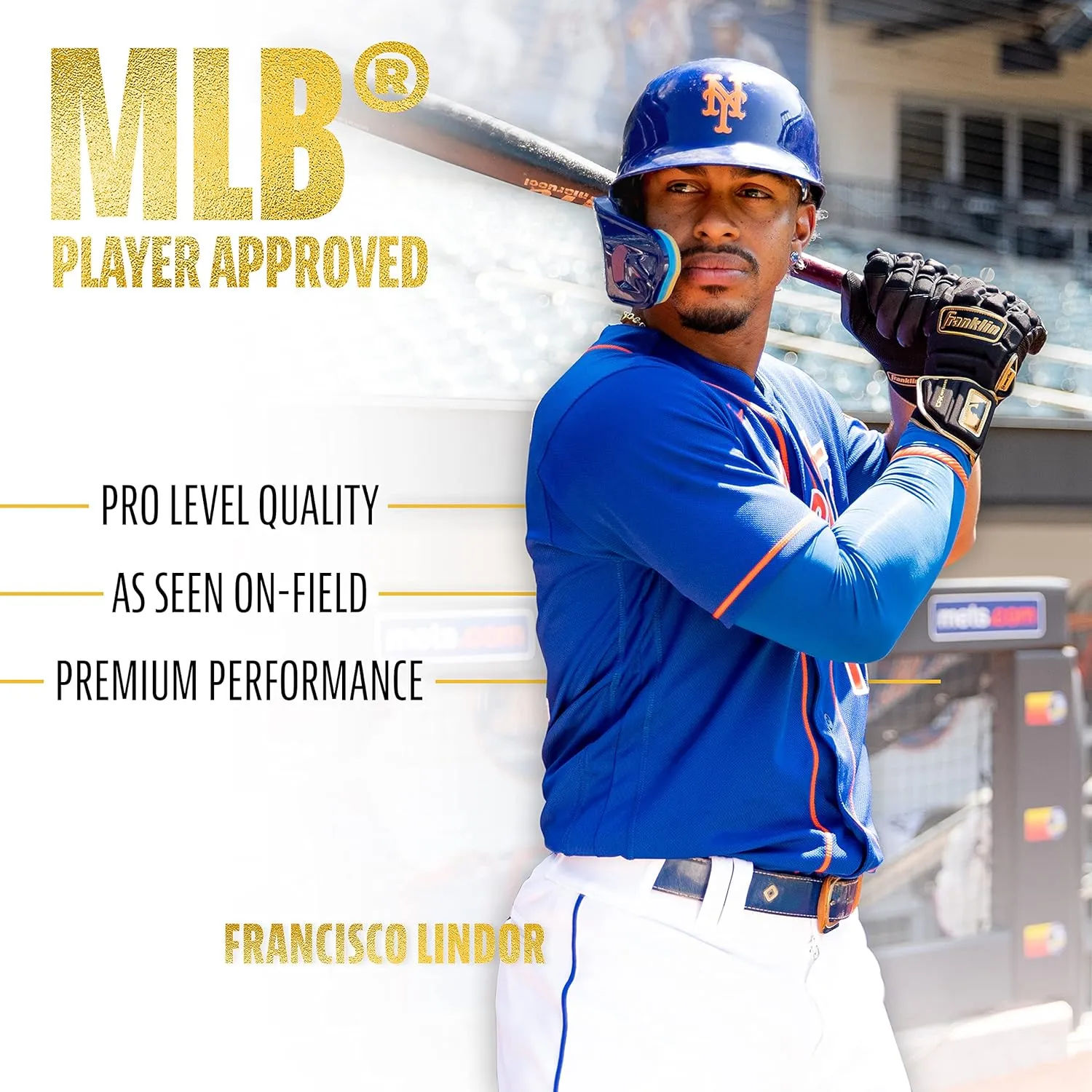 Franklin Sports MLB Batting Gloves - CFX Pro PRT Heavy Duty Protective Baseball   Softball Batting Gloves - Adult Padded Reinforced Leather Batting Gloves