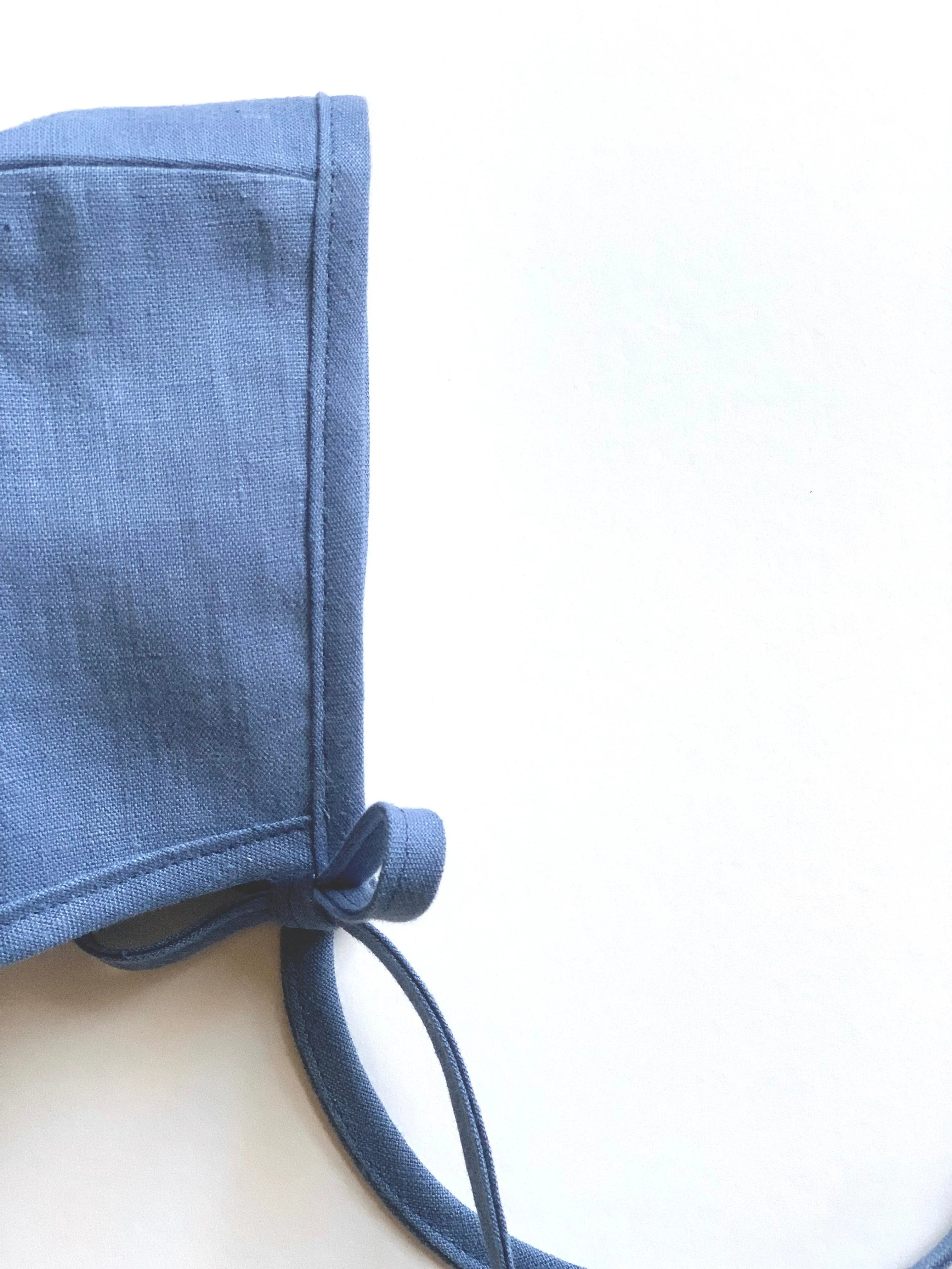 French Blue Linen Bonnet