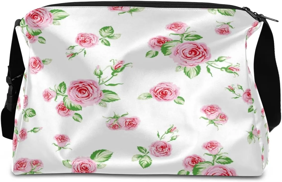 Fresh Roses Flower Small Gym Bag for Men Women Workout Sport Duffle Bag Waterproof Weekender Overnight Bag Lightweight Carry on Tote Bag Crossbody Shoulder Travel Bag for Swim Yoge Dance