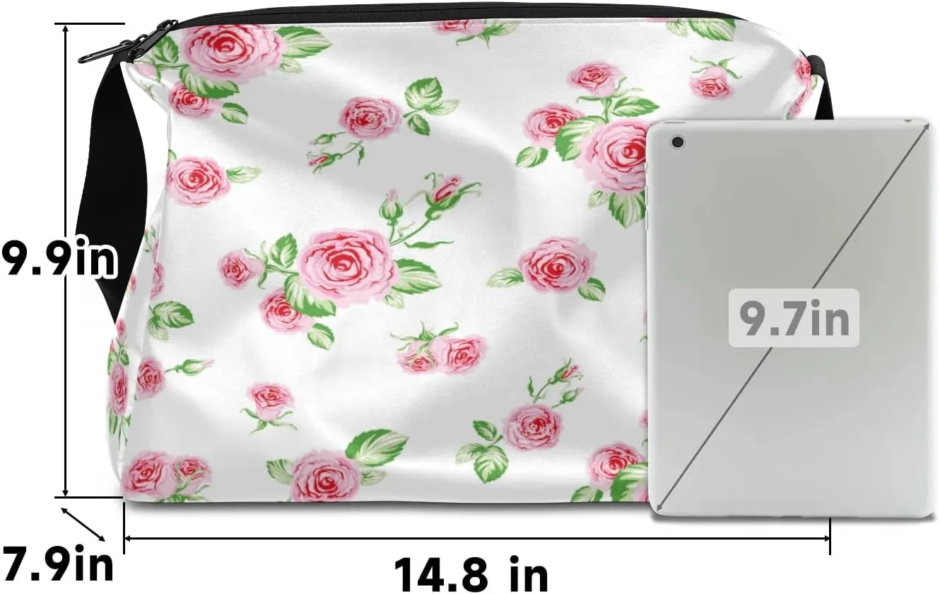 Fresh Roses Flower Small Gym Bag for Men Women Workout Sport Duffle Bag Waterproof Weekender Overnight Bag Lightweight Carry on Tote Bag Crossbody Shoulder Travel Bag for Swim Yoge Dance