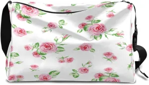 Fresh Roses Flower Small Gym Bag for Men Women Workout Sport Duffle Bag Waterproof Weekender Overnight Bag Lightweight Carry on Tote Bag Crossbody Shoulder Travel Bag for Swim Yoge Dance