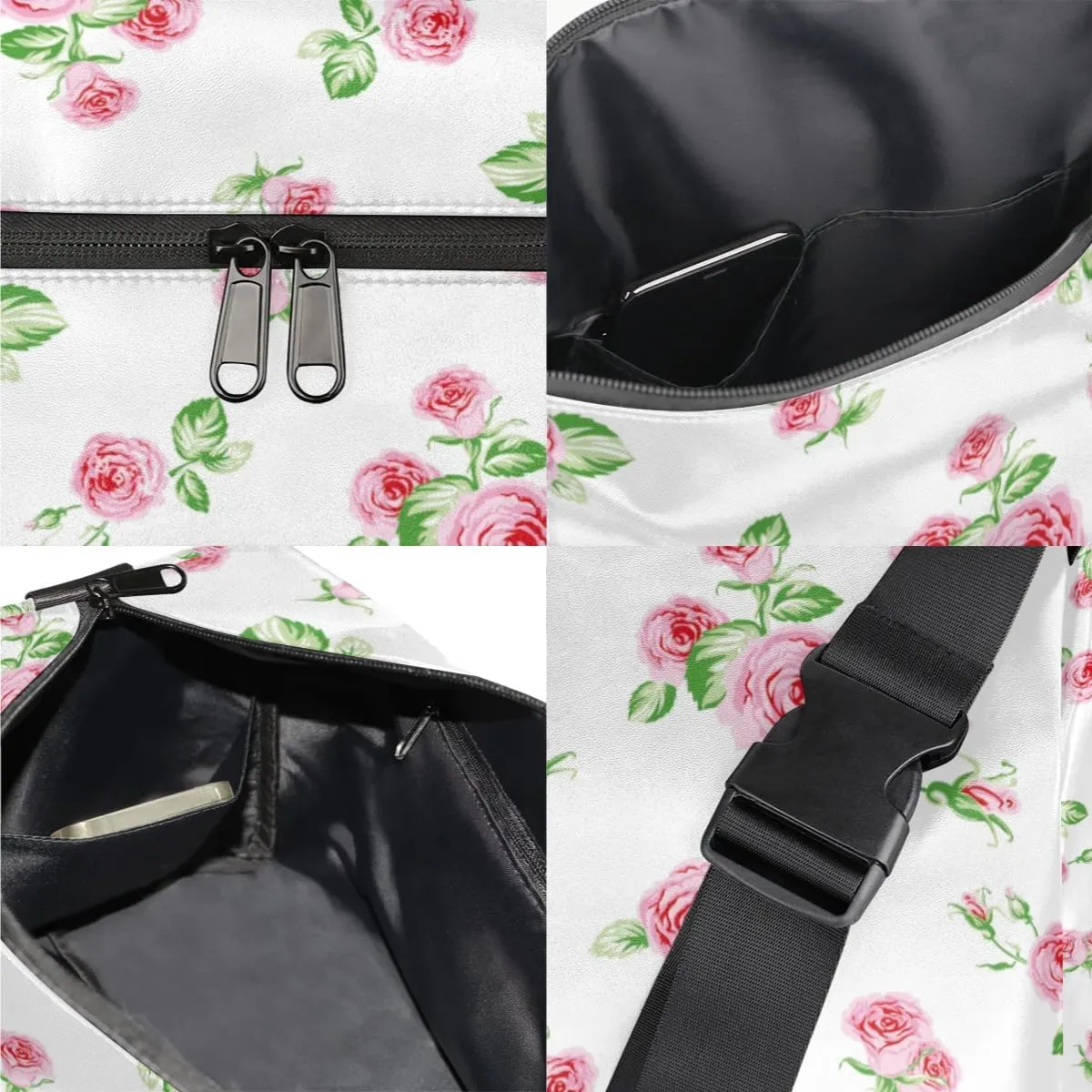 Fresh Roses Flower Small Gym Bag for Men Women Workout Sport Duffle Bag Waterproof Weekender Overnight Bag Lightweight Carry on Tote Bag Crossbody Shoulder Travel Bag for Swim Yoge Dance