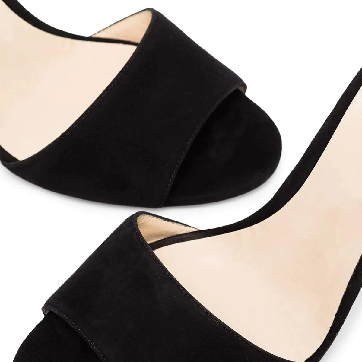 FSJ Women Casual Peep Toe Mule Sandals Stiletto High Heels Party Evening Shoe Size 4-15 M US