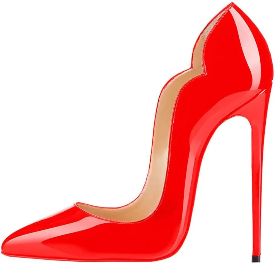 FSJ Women Classic Pointed Toe High Heels Sexy Stiletto Pumps Office Lady Casual Dress Party Prom Shoes Size 4-15 US