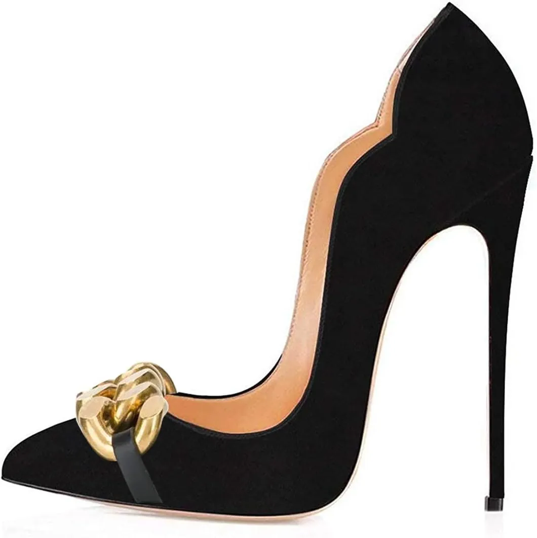 FSJ Women Classic Pointed Toe High Heels Sexy Stiletto Pumps Office Lady Casual Dress Party Prom Shoes Size 4-15 US