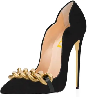 FSJ Women Classic Pointed Toe High Heels Sexy Stiletto Pumps Office Lady Casual Dress Party Prom Shoes Size 4-15 US