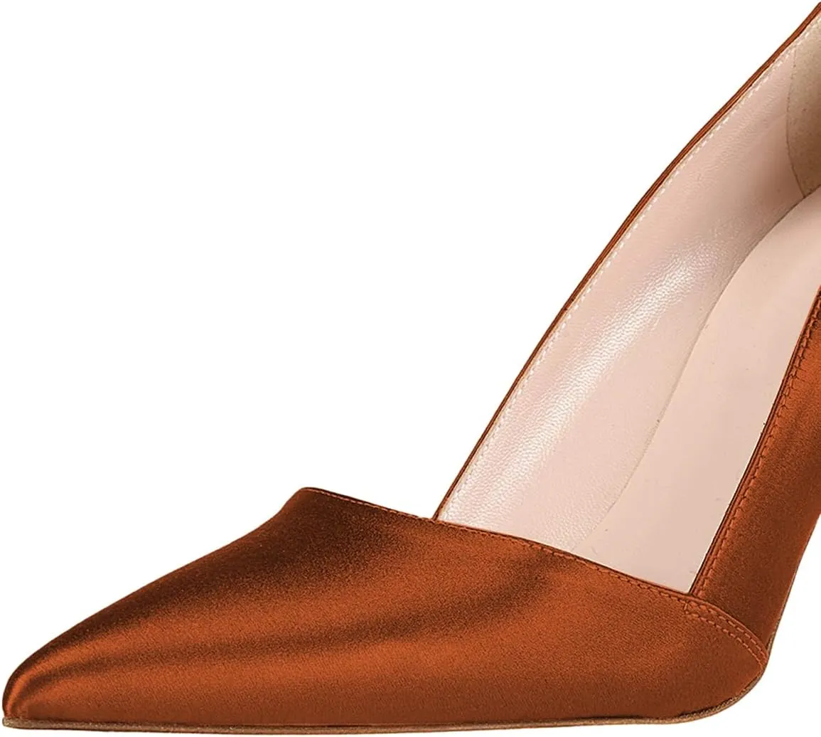 FSJ Women Fashion Closed Pointed Toe Pumps Stiletto High Heels Slip On Two Tone/Solid Color Contrast Party Dress Office Shoes Size 4-15 US