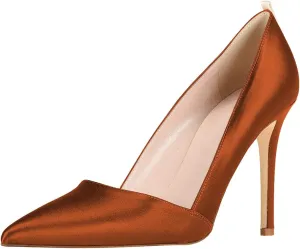 FSJ Women Fashion Closed Pointed Toe Pumps Stiletto High Heels Slip On Two Tone/Solid Color Contrast Party Dress Office Shoes Size 4-15 US