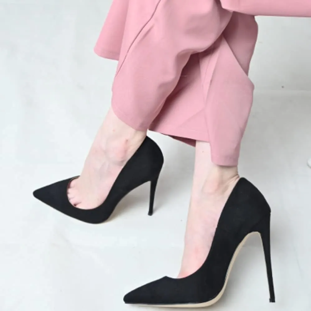 FSJ Women Formal Pointed Toe Pumps High Heel Sexy Stilettos Slip On Office Cute Evening Dress Shoes Size 4-15 US