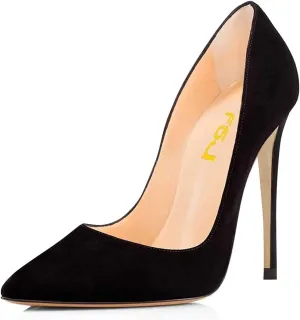 FSJ Women Formal Pointed Toe Pumps High Heel Sexy Stilettos Slip On Office Cute Evening Dress Shoes Size 4-15 US