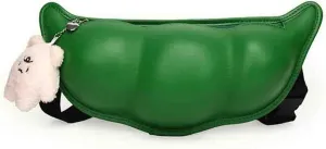 Funny 3D Pea Pod Crossbody Bag, Women’s Creative Edamame Chest Bag Pack, Large Capacity Soybean Shoulder Purse Daypack/2263