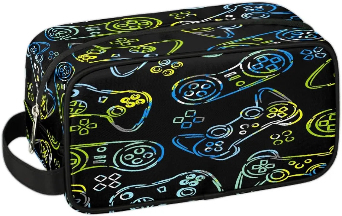 Game Boys Toiletry Bag, Hanging Kids Dopp Kit, Waterproof Lightweight Boys Makeup Bag Shaving Bag Grooming Bag for Hygiene Kit Essential