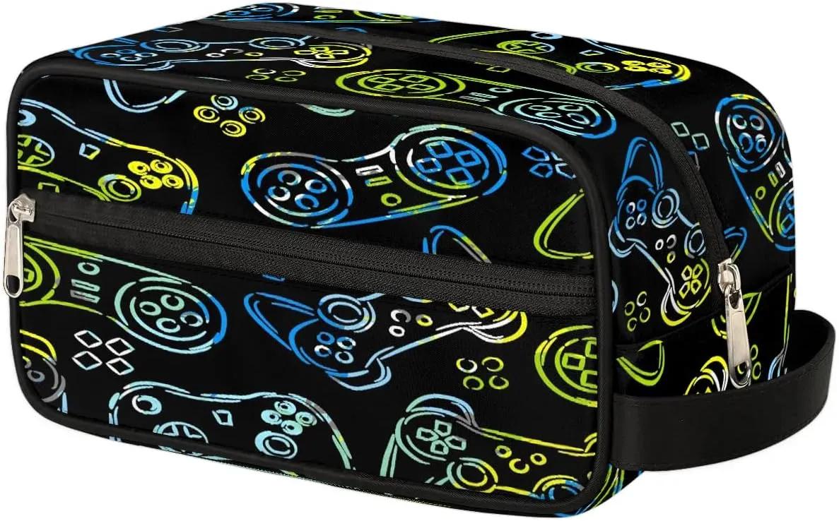 Game Boys Toiletry Bag, Hanging Kids Dopp Kit, Waterproof Lightweight Boys Makeup Bag Shaving Bag Grooming Bag for Hygiene Kit Essential