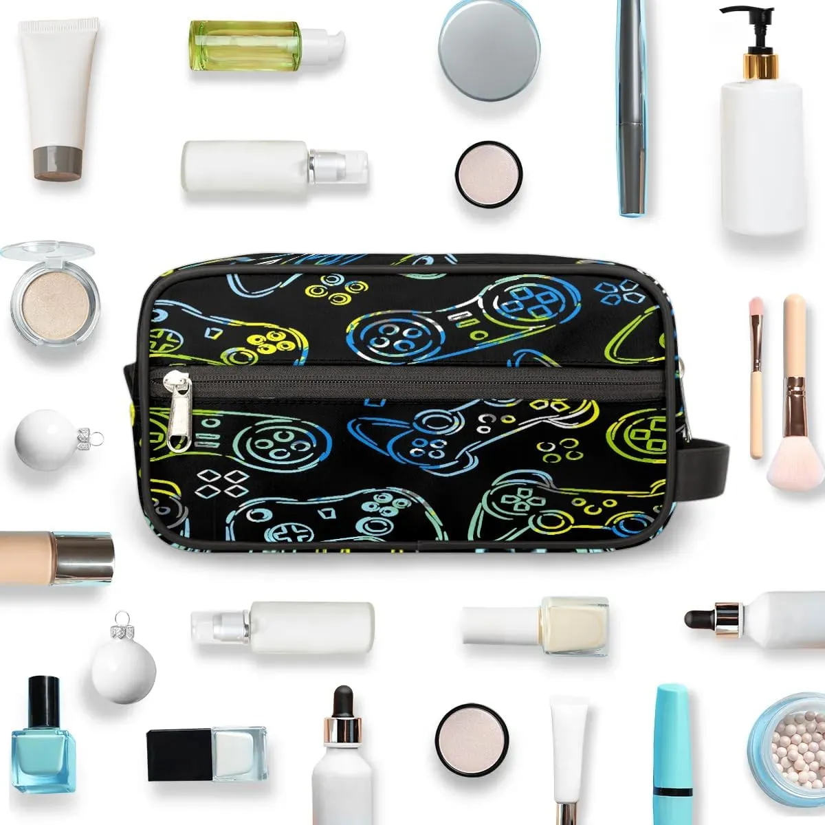 Game Boys Toiletry Bag, Hanging Kids Dopp Kit, Waterproof Lightweight Boys Makeup Bag Shaving Bag Grooming Bag for Hygiene Kit Essential