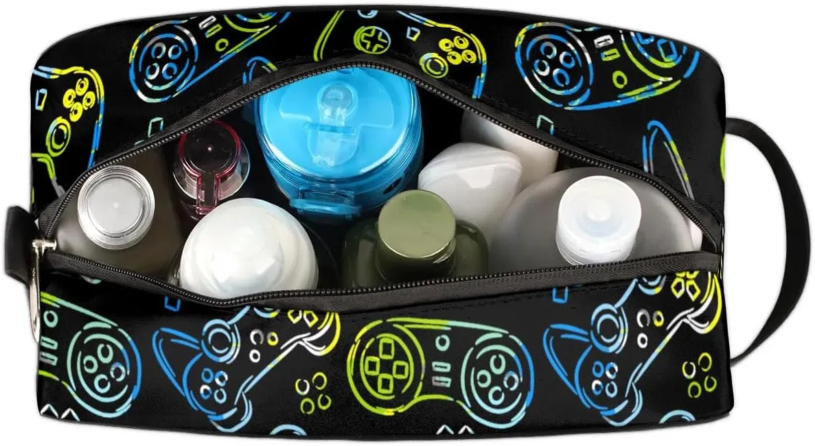 Game Boys Toiletry Bag, Hanging Kids Dopp Kit, Waterproof Lightweight Boys Makeup Bag Shaving Bag Grooming Bag for Hygiene Kit Essential