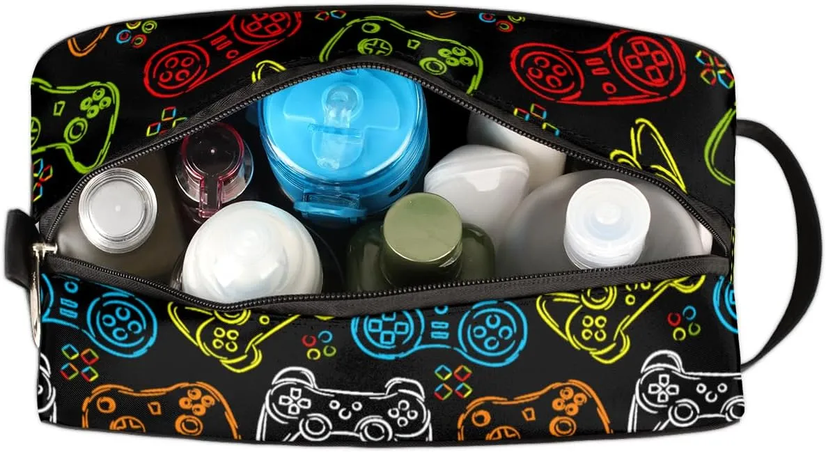 Game Joysticks Travel Toiletry Bag for Boys Men, Video Games Waterproof Hanging Dopp Kit for Teens, Shaving Bag with Large Capacity for Travel,Sports