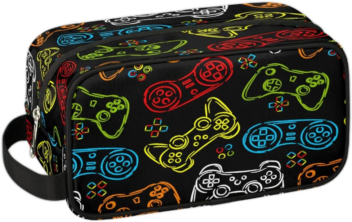 Game Joysticks Travel Toiletry Bag for Boys Men, Video Games Waterproof Hanging Dopp Kit for Teens, Shaving Bag with Large Capacity for Travel,Sports