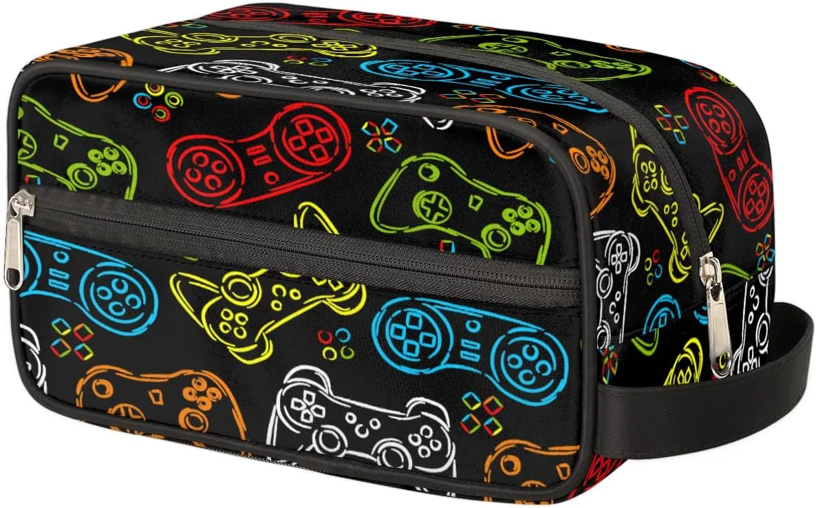 Game Joysticks Travel Toiletry Bag for Boys Men, Video Games Waterproof Hanging Dopp Kit for Teens, Shaving Bag with Large Capacity for Travel,Sports