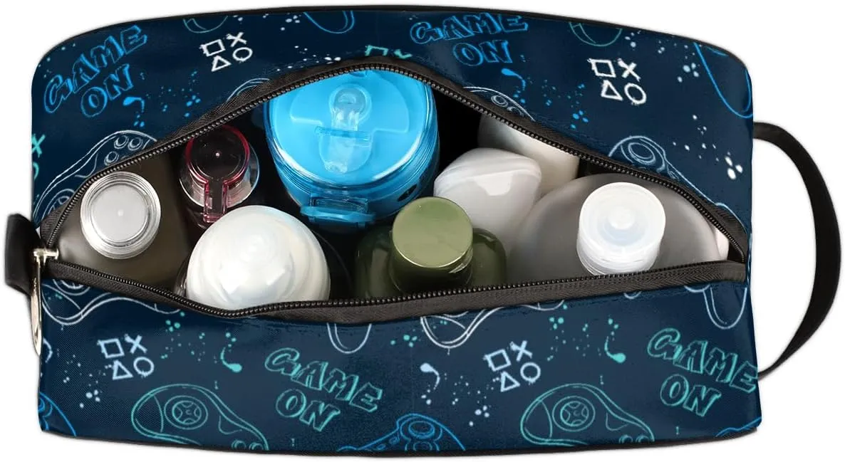 Game Joysticks Travel Toiletry Bag for Boys Men, Waterproof Hanging Dopp Kit for Teens Kids, Shaving Bag with Large Capacity for Travel, Sports, Shower