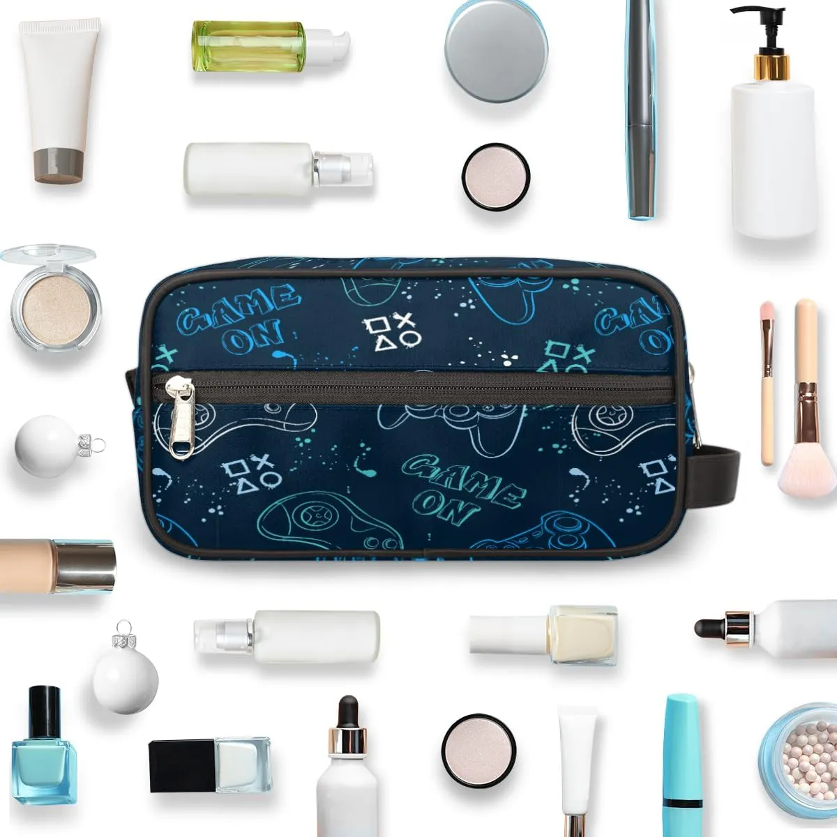 Game Joysticks Travel Toiletry Bag for Boys Men, Waterproof Hanging Dopp Kit for Teens Kids, Shaving Bag with Large Capacity for Travel, Sports, Shower