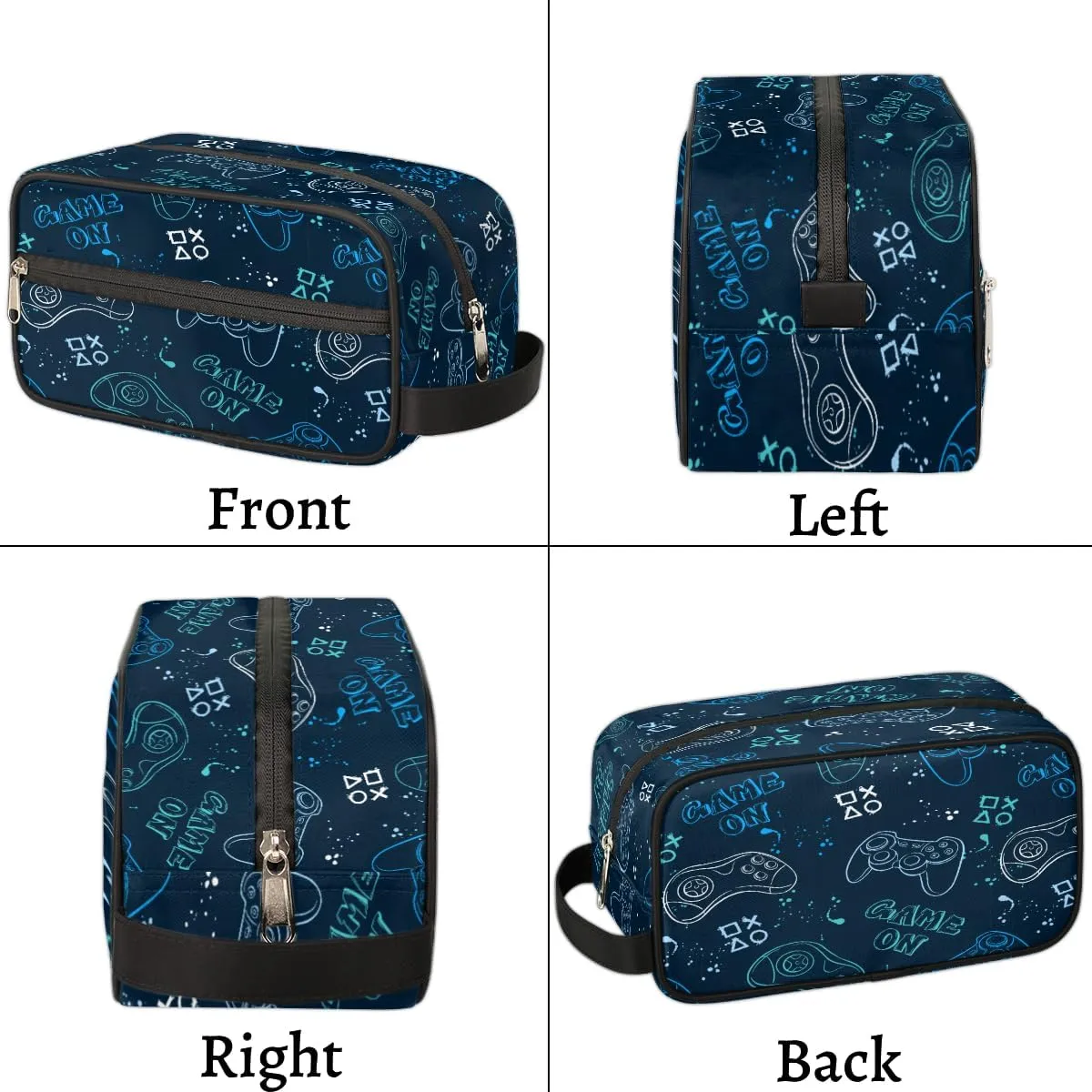 Game Joysticks Travel Toiletry Bag for Boys Men, Waterproof Hanging Dopp Kit for Teens Kids, Shaving Bag with Large Capacity for Travel, Sports, Shower