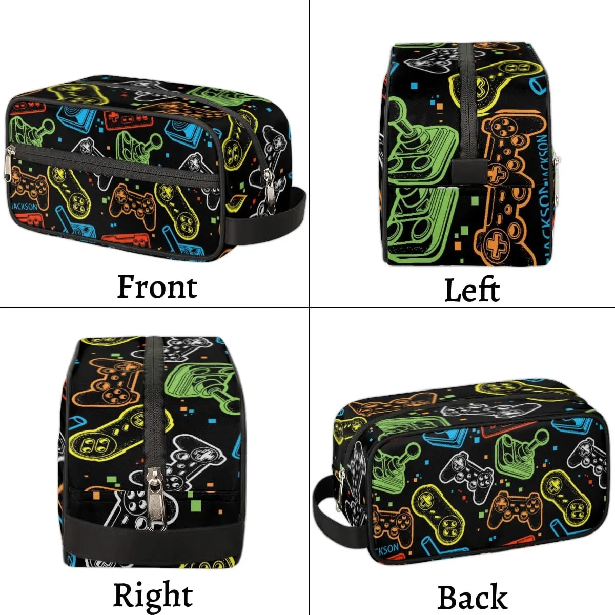 Gaming Cool Print Toiletry Bag for Boys Men, Travel Toiletry Bag for Woman Cosmetic Makeup Bag, Retro Video Game Controller Waterproof Shaving Bag for Toiletries Accessories Travel Essentials
